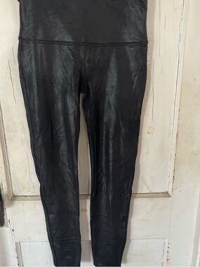 SPANX Black Faux Leather-Effect Leggings